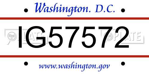 IG57572 District Of Columbia License Plate