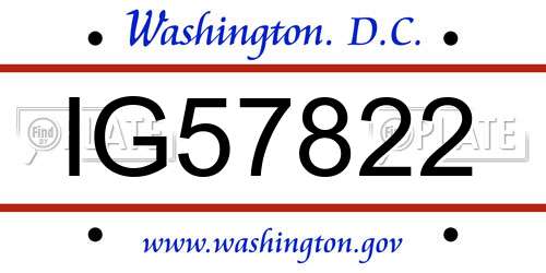 IG57822 District Of Columbia License Plate