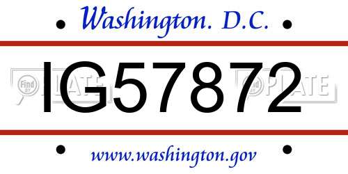IG57872 District Of Columbia License Plate