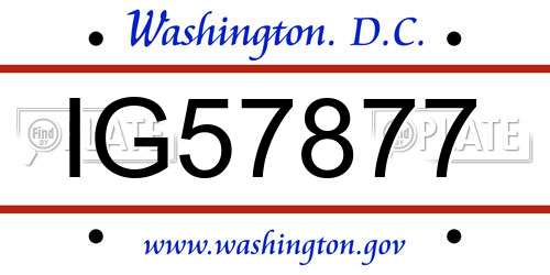 IG57877 District Of Columbia License Plate