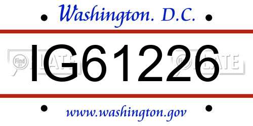 IG61226 District Of Columbia License Plate
