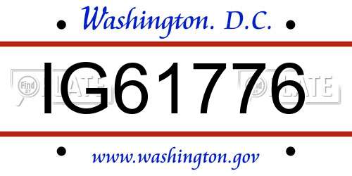 IG61776 District Of Columbia License Plate