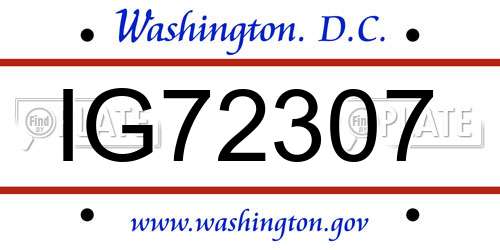 IG72307 District Of Columbia License Plate