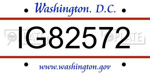 IG82572 District Of Columbia License Plate