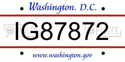 IG87872 District Of Columbia License Plate