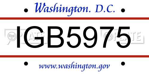 IGB5975 District Of Columbia License Plate