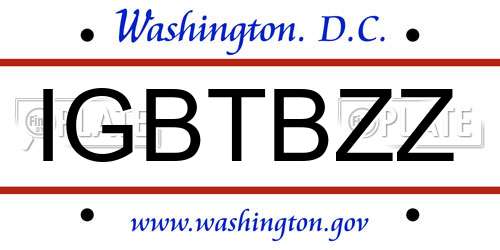 IGBTBZZ District Of Columbia License Plate