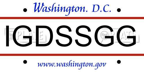 IGDSSGG District Of Columbia License Plate