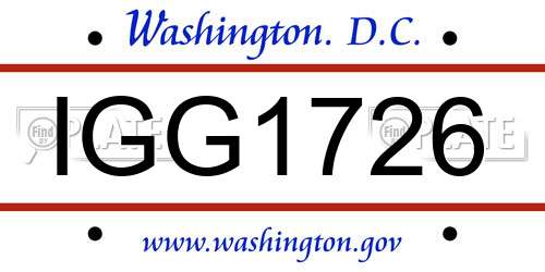 IGG1726 District Of Columbia License Plate