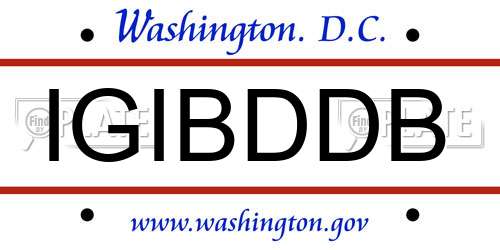 IGIBDDB District Of Columbia License Plate