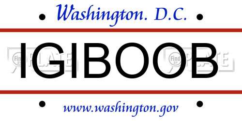 IGIBOOB District Of Columbia License Plate
