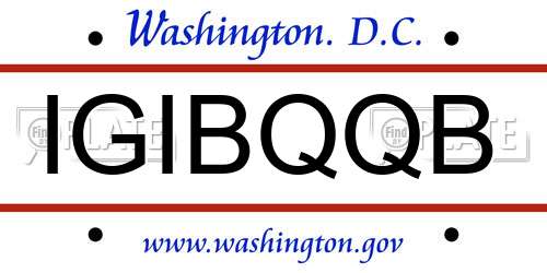 IGIBQQB District Of Columbia License Plate