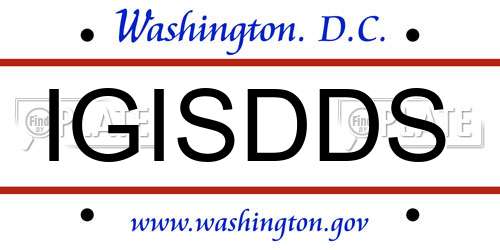 IGISDDS District Of Columbia License Plate