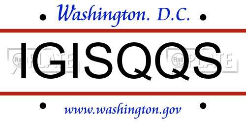 IGISQQS District Of Columbia License Plate