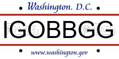 IGOBBGG District Of Columbia License Plate