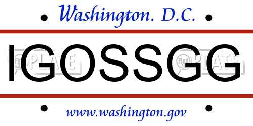 IGOSSGG District Of Columbia License Plate