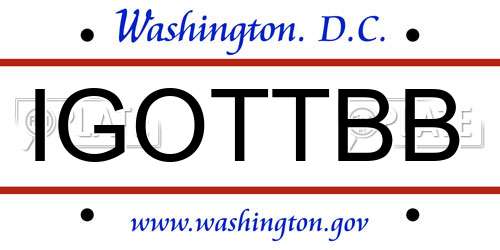 IGOTTBB District Of Columbia License Plate