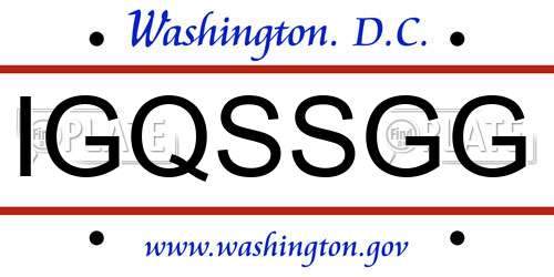 IGQSSGG District Of Columbia License Plate