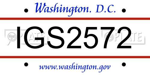 IGS2572 District Of Columbia License Plate