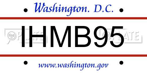 IHMB95 District Of Columbia License Plate