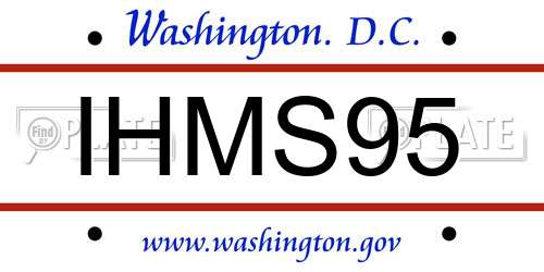 IHMS95 District Of Columbia License Plate
