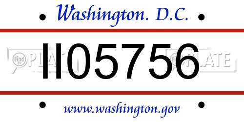 II05756 District Of Columbia License Plate