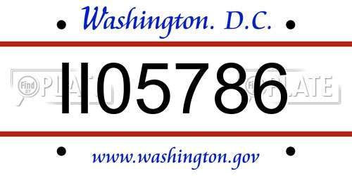 II05786 District Of Columbia License Plate