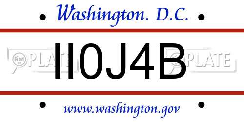 II0J4B District Of Columbia License Plate