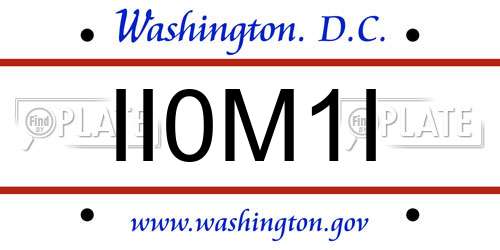 II0M1I District Of Columbia License Plate