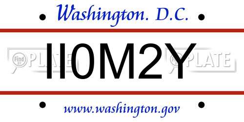 II0M2Y District Of Columbia License Plate