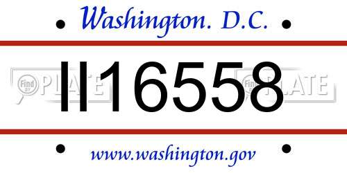 II16558 District Of Columbia License Plate