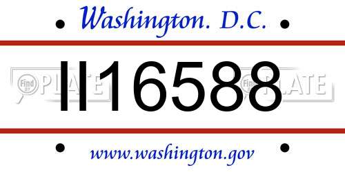 II16588 District Of Columbia License Plate