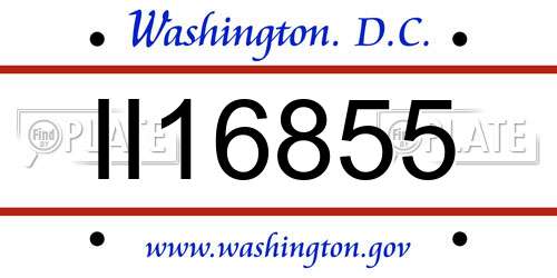 II16855 District Of Columbia License Plate