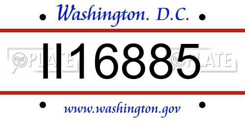 II16885 District Of Columbia License Plate