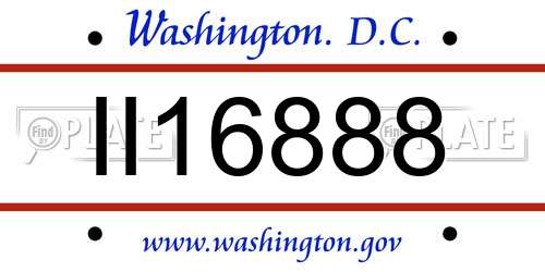 II16888 District Of Columbia License Plate