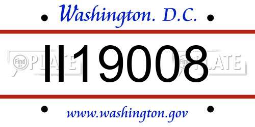 II19008 District Of Columbia License Plate