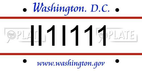 II1I111 District Of Columbia License Plate