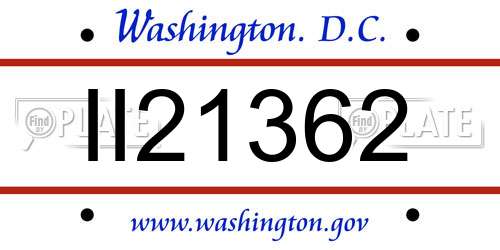 II21362 District Of Columbia License Plate