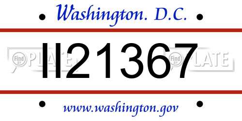 II21367 District Of Columbia License Plate