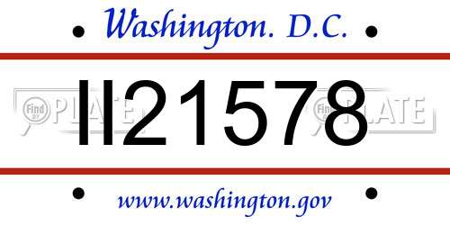 II21578 District Of Columbia License Plate