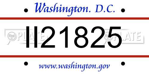 II21825 District Of Columbia License Plate