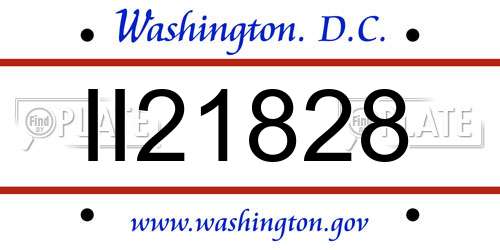 II21828 District Of Columbia License Plate
