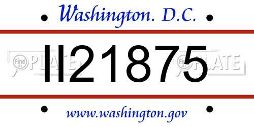 II21875 District Of Columbia License Plate