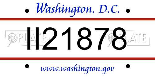 II21878 District Of Columbia License Plate