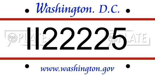 II22225 District Of Columbia License Plate
