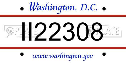 II22308 District Of Columbia License Plate