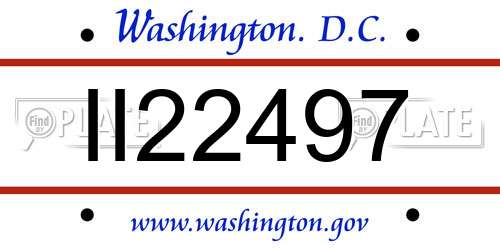 II22497 District Of Columbia License Plate