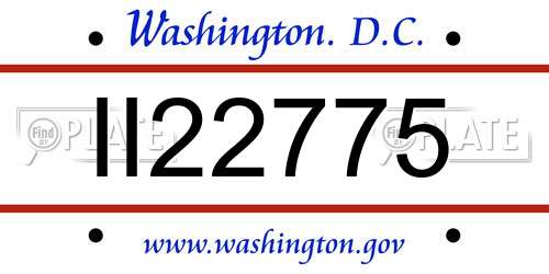 II22775 District Of Columbia License Plate