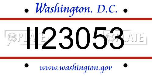 II23053 District Of Columbia License Plate