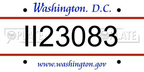 II23083 District Of Columbia License Plate